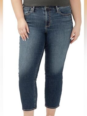 Silver Jeans Co. Women's Plus Size Most Wanted Mid Rise Straight Leg Jeans